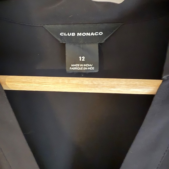 Club Monaco Colorblock Pleated Midi Dress | Black/Navy/Cream | Size 12 - Picture 5 of 5